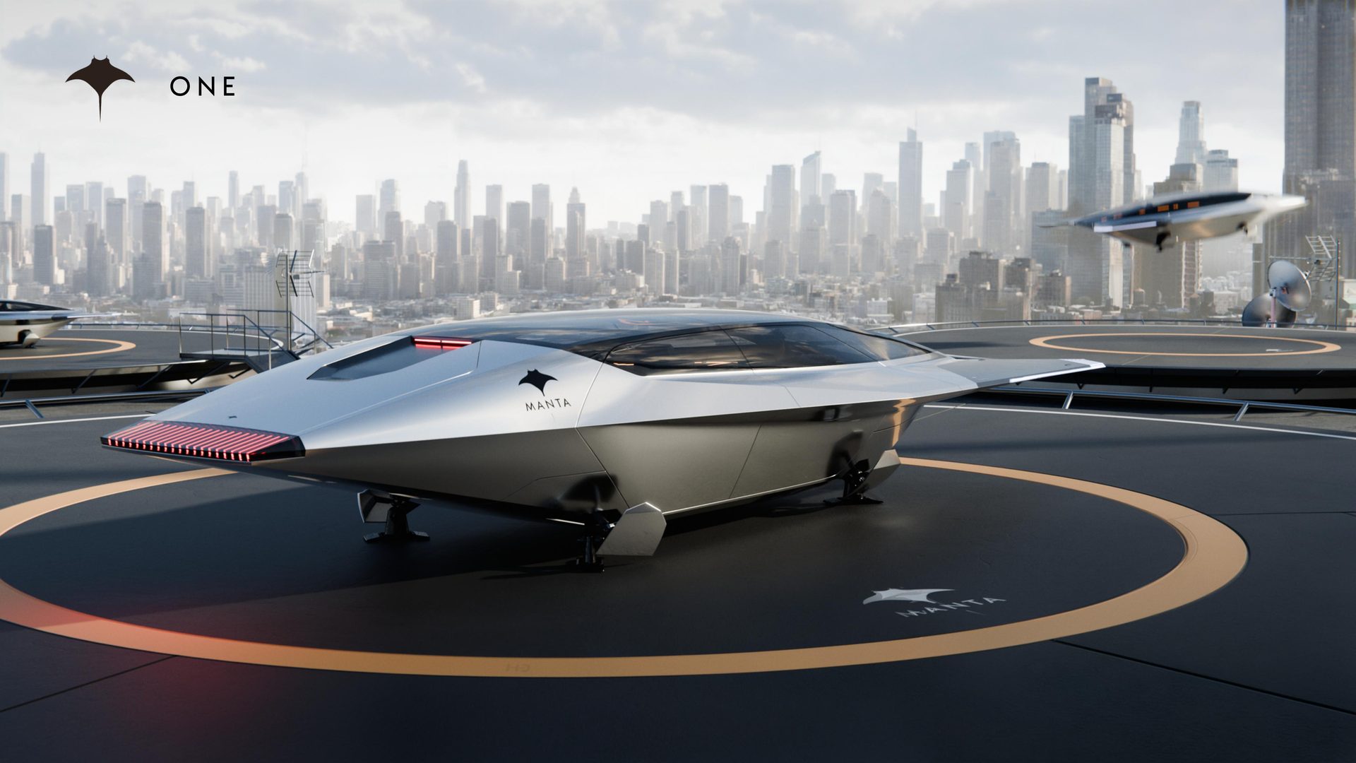 Manta mobility vehicle on a city rooftop